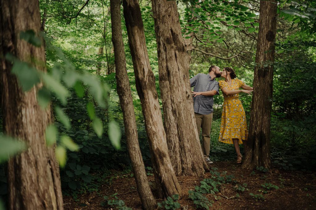Best Places for Engagement Photos in Kentucky - Moss Gibbs Woodland Gardens in the Parklands Louisville KY
