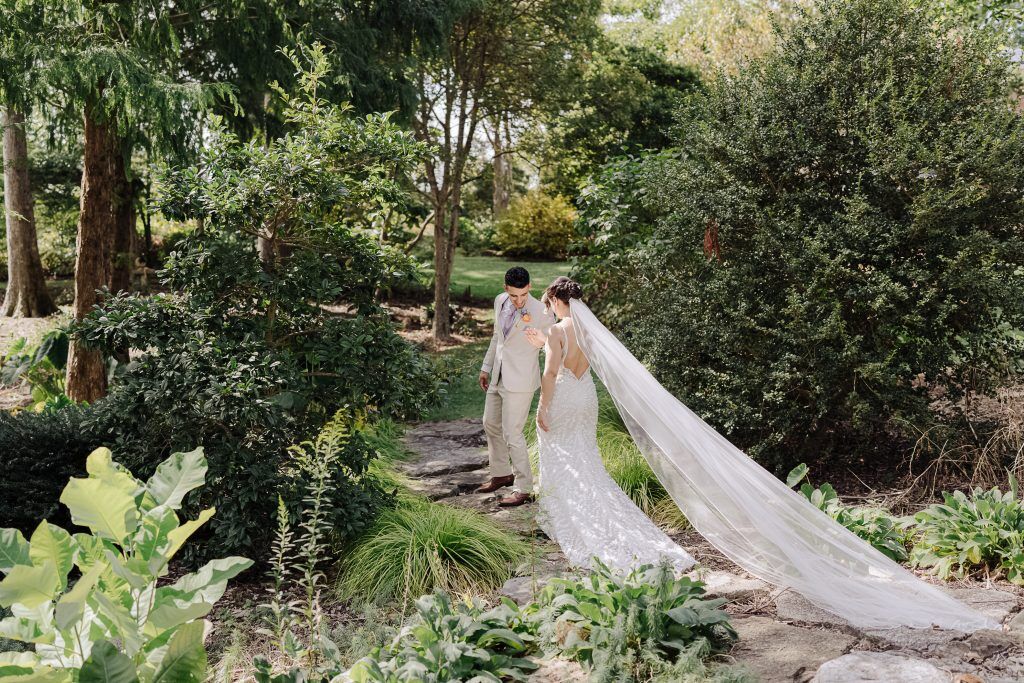 Couple celebrates their wedding in the best garden venue of Muir Chapel