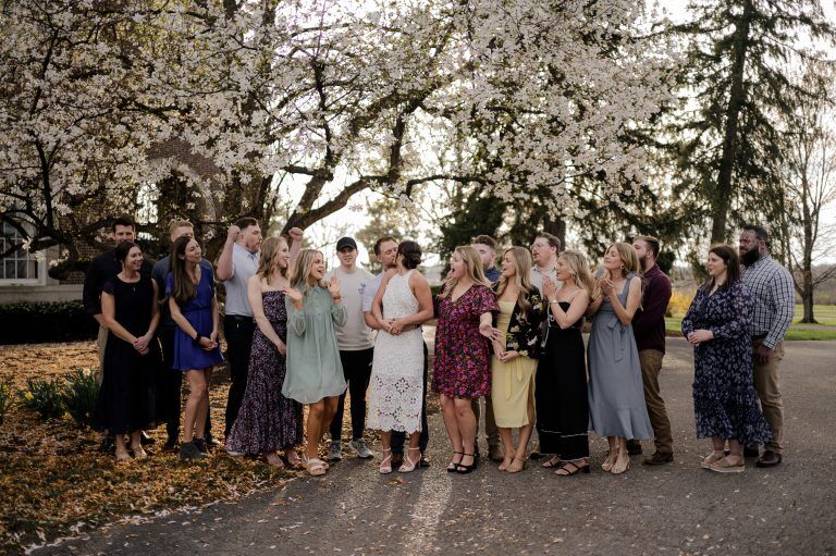 couple celebrates their rehearsal dinner before the big day